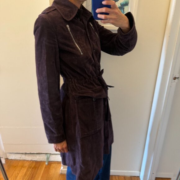 Miu Miu Purple Corduroy Trench Coat - Picture 8 of 10